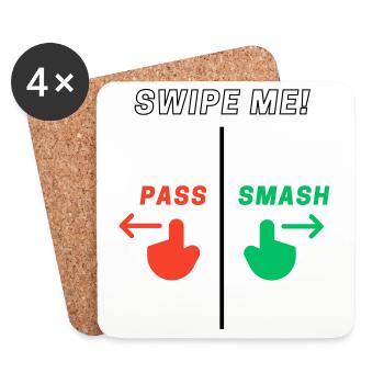Swipe me: Smash or Pass! - Coasters (set of 4) - white - Front