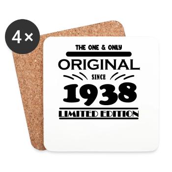 1938 - Year of construction 1938 - Born 1938 - Coasters (set of 4) - white - Front