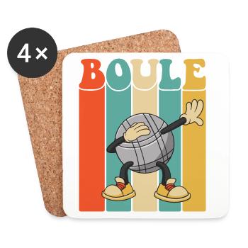 Boule Kugeln für Bouler Boccia Spiel Botcha Boule - Untersetzer (4er-Set) - Weiß - Vorne