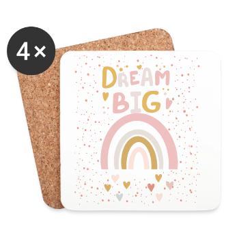 Dream Big - Inspirational T-Shirt - Coasters (set of 4) - white - Front