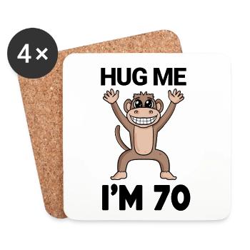 70 birthday - 70 years - hug - Coasters (set of 4) - white - Front