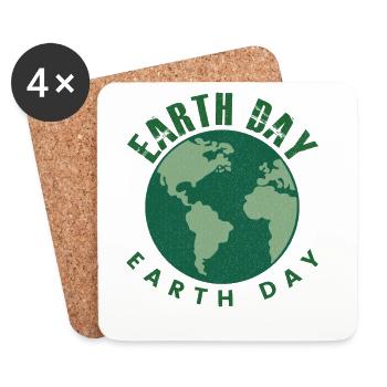 Earth Day Everyday Retro Environment - Coasters (set of 4) - white - Front