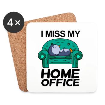 Home Office Vermissen Humor Lustig - Untersetzer (4er-Set) - Weiß - Vorne