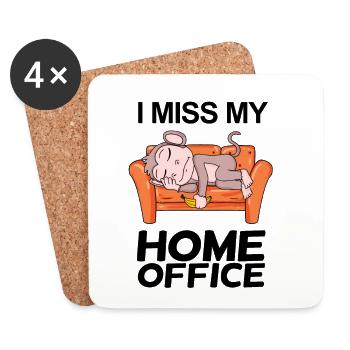 Home Office Vermissen Humor Lustig - Untersetzer (4er-Set) - Weiß - Vorne