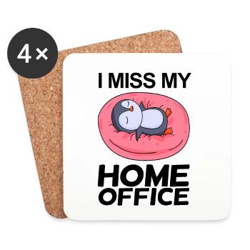 Bureau à domicile Miss Humour Drôle - Dessous de verre (lot de 4) - blanc - Devant