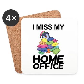 Home Office Vermissen Humor Lustig - Untersetzer (4er-Set) - Weiß - Vorne
