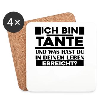 Tante Spruch - Tante Sprüche - Untersetzer (4er-Set) - Weiß - Vorne