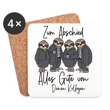 Abschied Kollege neuer Job Alles Gute Jobwechsel - Untersetzer (4er-Set) - Weiß - Vorne