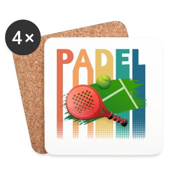 Padel Tennis Retro Vintage - Untersetzer (4er-Set) - Weiß - Vorne