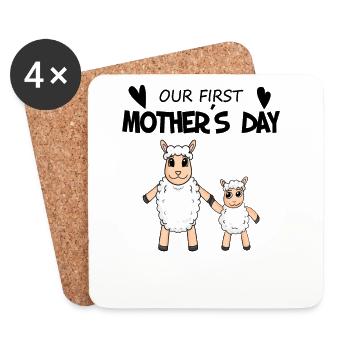 Mother's Day - First Mother's Day Gift - Coasters (set of 4) - white - Front