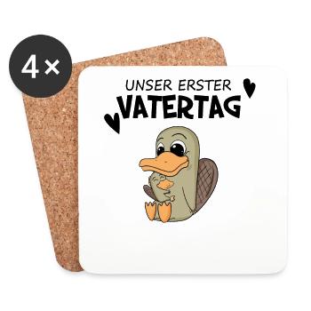Vatertag - erster Vatertag Geschenk - Untersetzer (4er-Set) - Weiß - Vorne