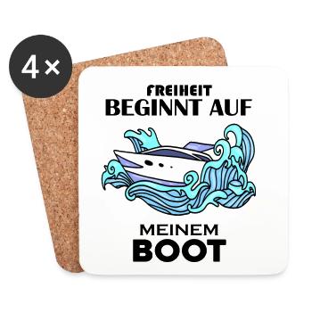 Boote Motorboot - Untersetzer (4er-Set) - Weiß - Vorne