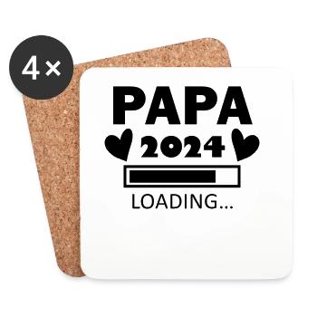 Vater 2024 - Papa 2024 - Papa werden - Untersetzer (4er-Set) - Weiß - Vorne