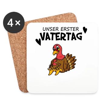 Vatertag Motiv - erster Vatertag Geschenk - Untersetzer (4er-Set) - Weiß - Vorne