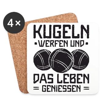 Boule Spruch Kugeln werfen Boccia Spiel Botcha - Untersetzer (4er-Set) - Weiß - Vorne