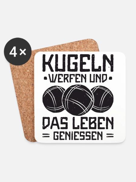 Boule Spruch Kugeln werfen Boccia Spiel Botcha - Untersetzer (4er-Set) - Weiß