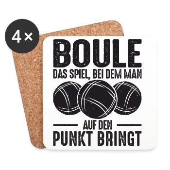 Boule Spruch Kugeln werfen Boccia Spiel Botcha - Untersetzer (4er-Set) - Weiß - Vorne