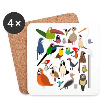 Birds of Colombia - Coasters (set of 4) - white - Front