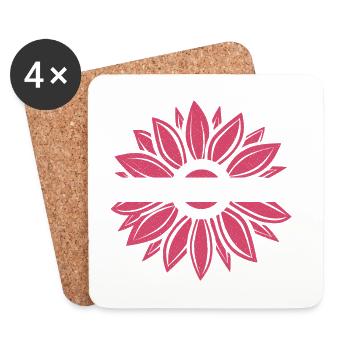 Sensibilisation au myélome multiple Bourgogne Sunflowe - Dessous de verre (lot de 4) - blanc - Devant