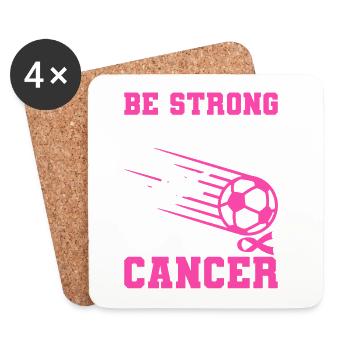 Cancer du sein Football - Dessous de verre (lot de 4) - blanc - Devant