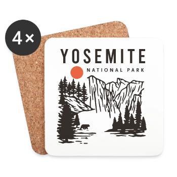 Yosemite National Park - Coasters (set of 4) - white - Front