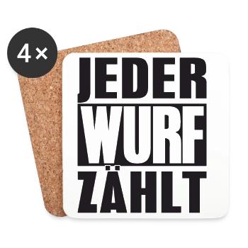 Boule Spruch Kugeln für Bouler Boccia Spiel - Untersetzer (4er-Set) - Weiß - Vorne