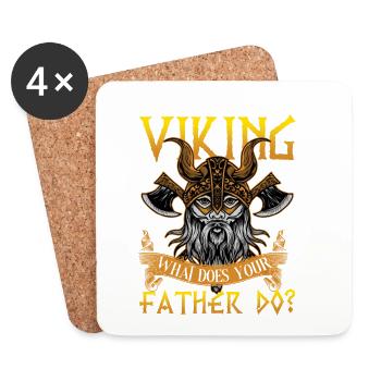 Viking Father - Coasters (set of 4) - white - Front