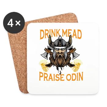 Vikings de la bière - Dessous de verre (lot de 4) - blanc - Devant