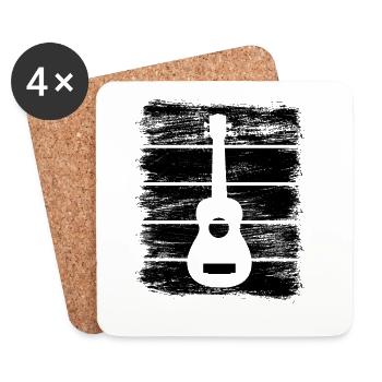 Ukulele Skizze - Untersetzer (4er-Set) - Weiß - Vorne