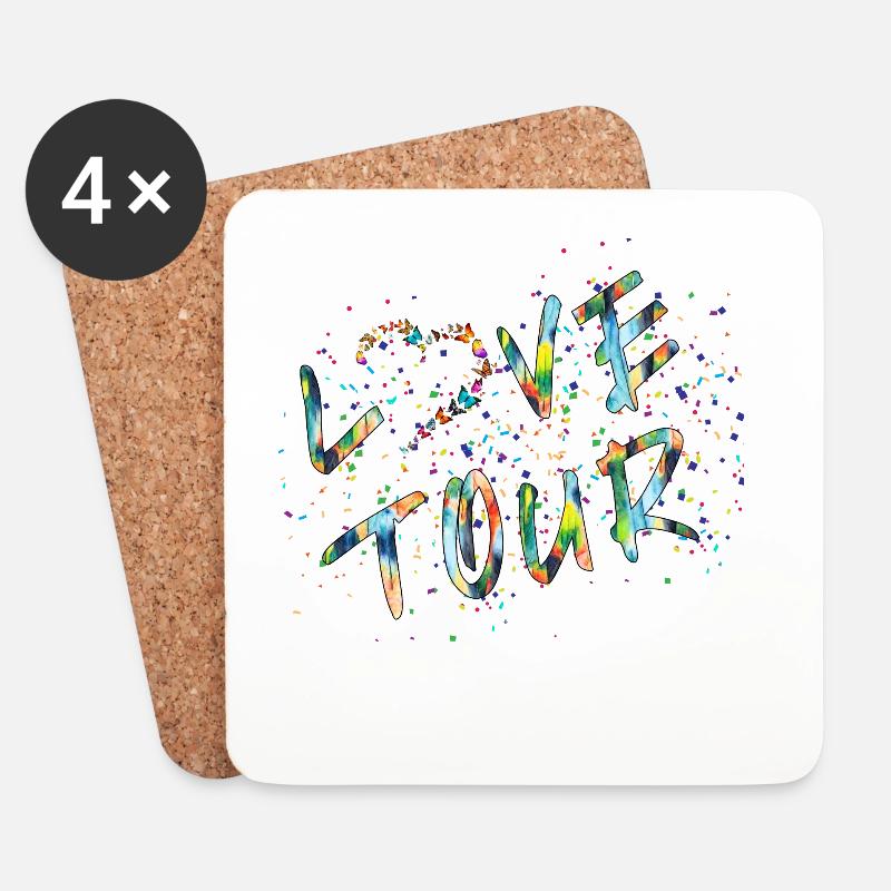 LOVE TOUR V1 - Untersetzer (4er-Set) - Weiß
