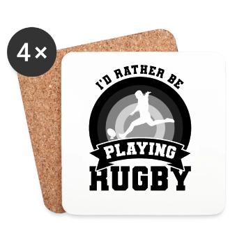 Rugby player saying - Coasters (set of 4) - white - Front