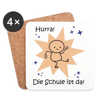 Hurra Schule - Untersetzer (4er-Set) - Weiß - Vorne