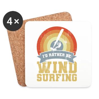 Vintage Windsurfer Quote - Coasters (set of 4) - white - Front