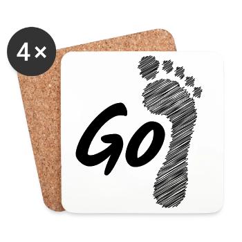 Go barefoot - walk barefoot - Coasters (set of 4) - white - Front