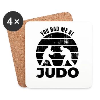 Drôle de citation de judoka - Dessous de verre (lot de 4) - blanc - Devant