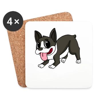 Boston Terrier Dog Breeds Dog Dogs - Coasters (set of 4) - white - Front