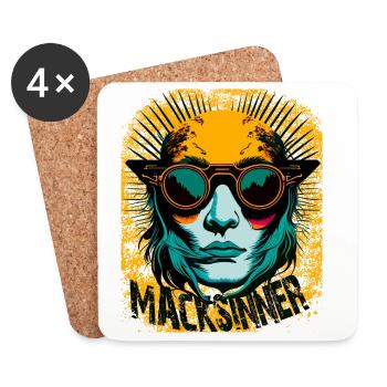 Sunglasses girl in sunburst - Coasters (set of 4) - white - Front
