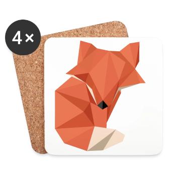 Origami Renard - Dessous de verre (lot de 4) - blanc - Devant