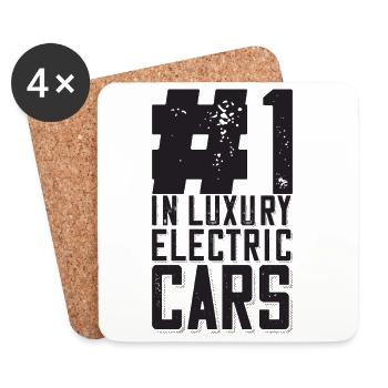 Nr 1 In Luxury Electric Cars - für Elektro Auto - Untersetzer (4er-Set) - Weiß - Vorne
