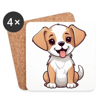 Cute Little Dog Puppy Child Baby Gift Dogs - Coasters (set of 4) - white - Front