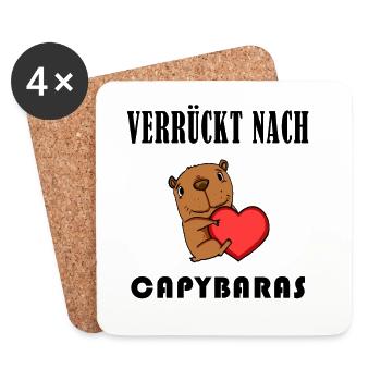 Capybara Wasserschwein Geschenk - Untersetzer (4er-Set) - Weiß - Vorne