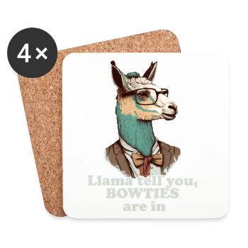 Bowties are in Lama - Untersetzer (4er-Set) - Weiß - Vorne