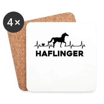 Pferd Herzschlag Reiten - Untersetzer (4er-Set) - Weiß - Vorne