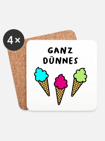 Ganz dünnes Eis coole lustige Sprüche Quote Sommer - Untersetzer (4er-Set) - Weiß