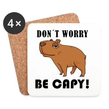 Capybara Capybara Gift - Coasters (set of 4) - white - Front