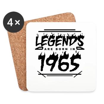 1965 - Born 1965 - Built in 1965 - Coasters (set of 4) - white - Front