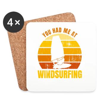 You Had Me At Windsurfing - Coasters (set of 4) - white - Front