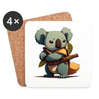 Koala as samurai - Coasters (set of 4) - white - Front