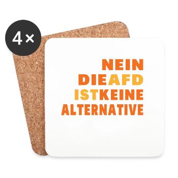 NEIN DIE AFD IST KEINE ALTERNATIVE - Untersetzer (4er-Set) - Weiß - Vorne