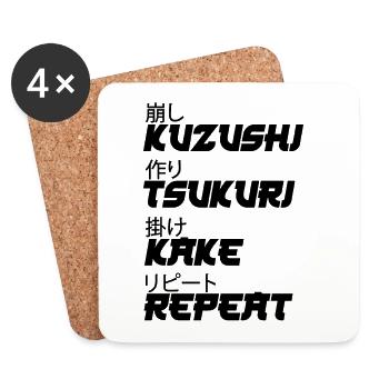 Kuzushi Tsukuri Kake Wiederholung - Untersetzer (4er-Set) - Weiß - Vorne